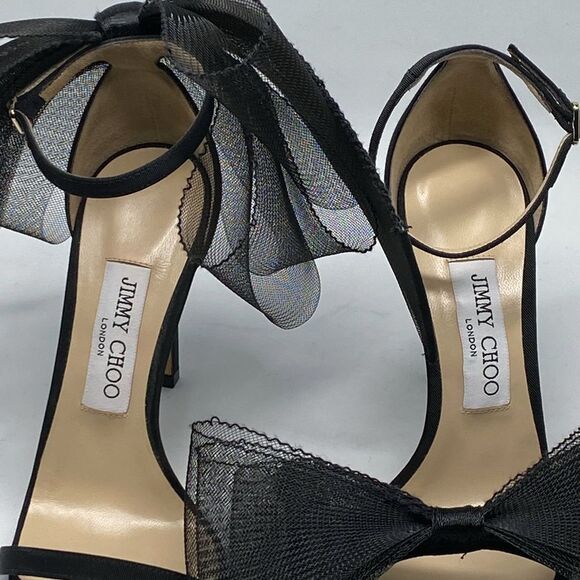 Jimmy Choo Aveline bow detail sandals size 37.5 - Picture 7 of 13